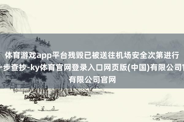 体育游戏app平台残毁已被送往机场安全次第进行进一步查抄-ky体育官网登录入口网页版(中国)有限公司官网